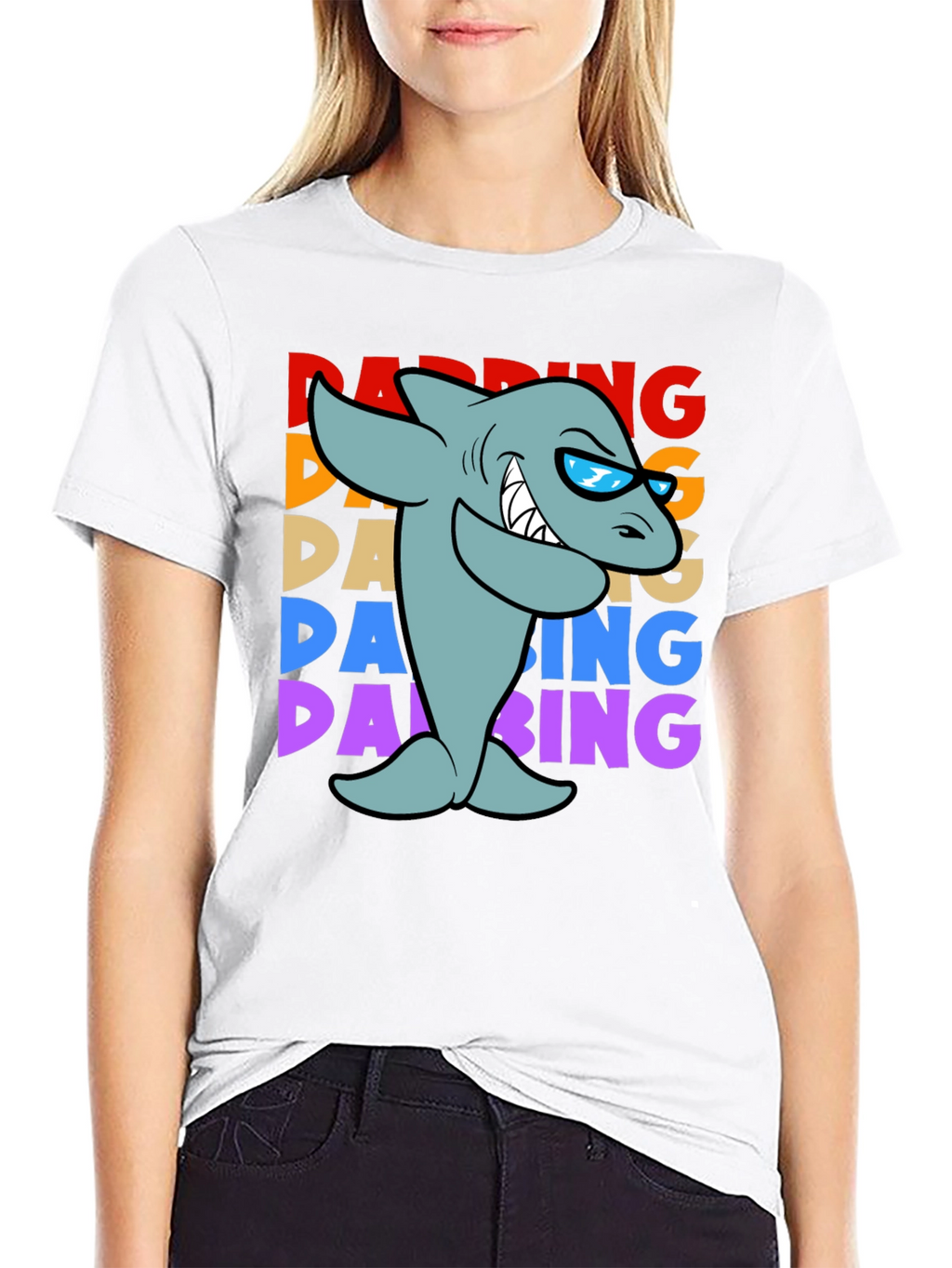 Dabbing Shark Graphic T-Shirt