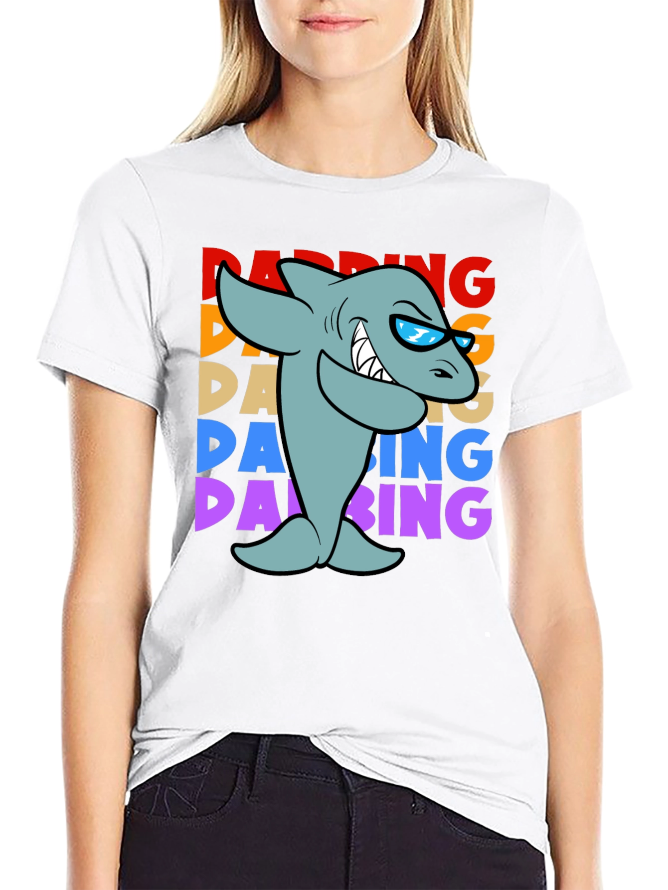 Dabbing Shark Graphic T-Shirt