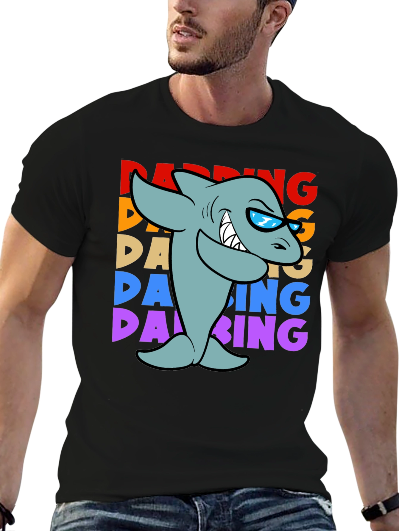 Dabbing Shark Graphic T-Shirt