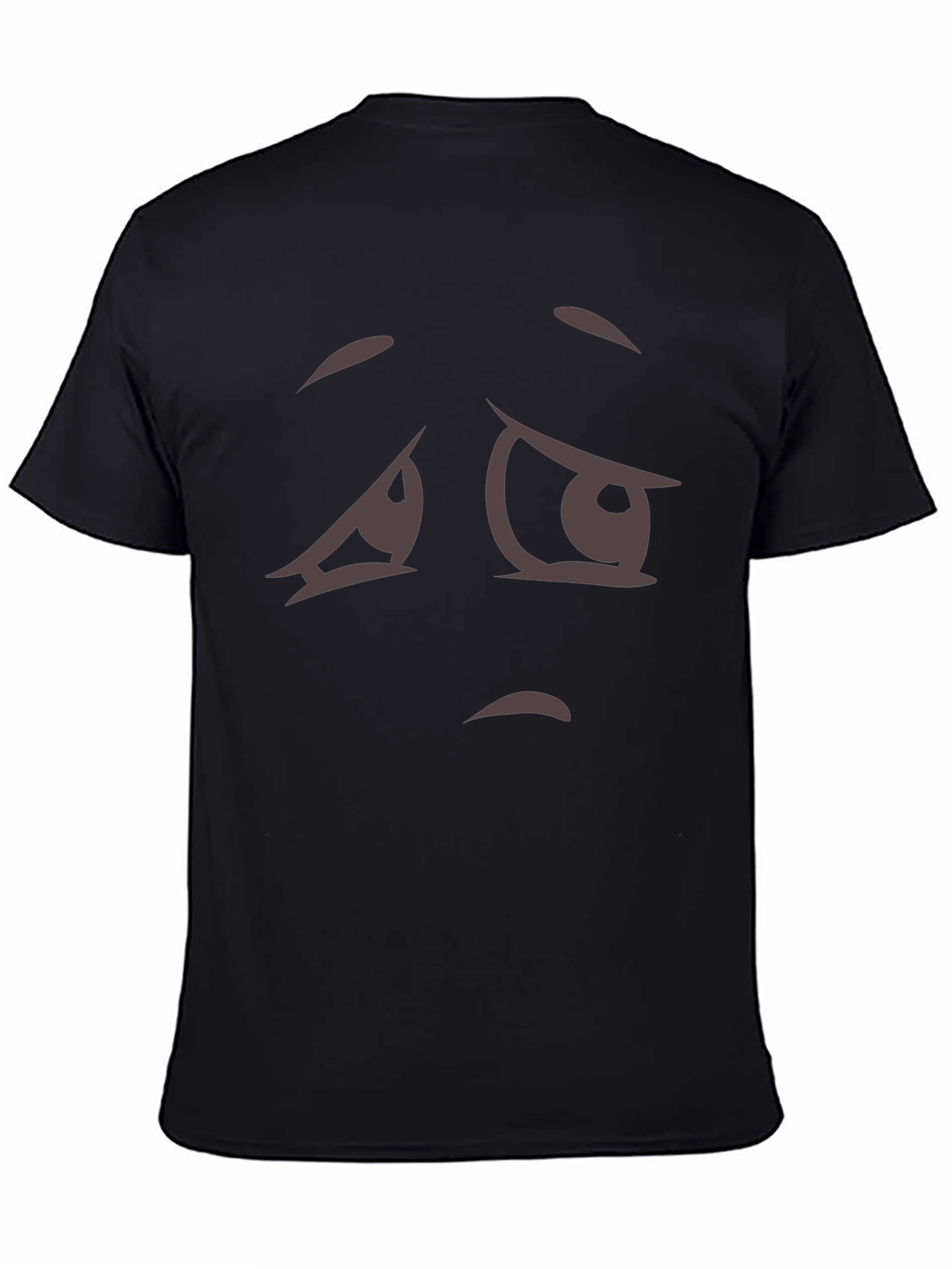 Expressive Sad Face Graphic Tee - Soft Cotton Blend