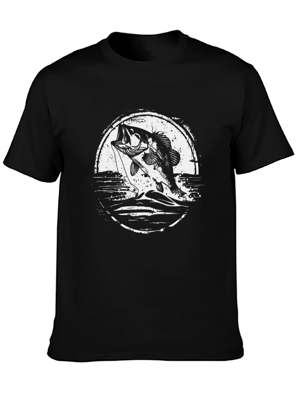 Bass Fishing Graphic Tee - Black