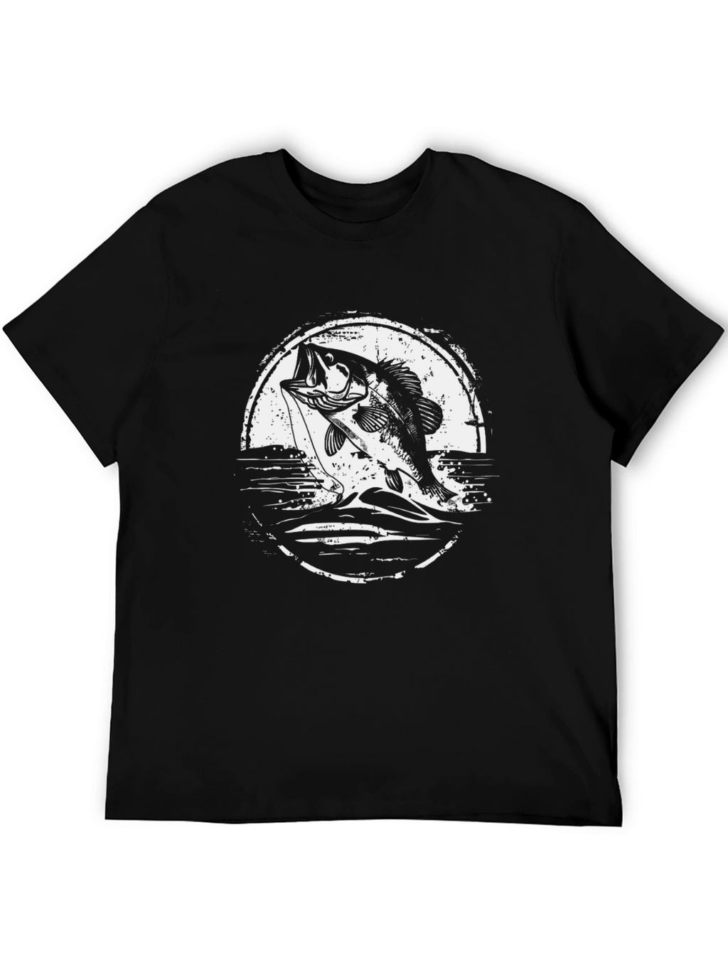 Bass Fishing Graphic Tee - Black