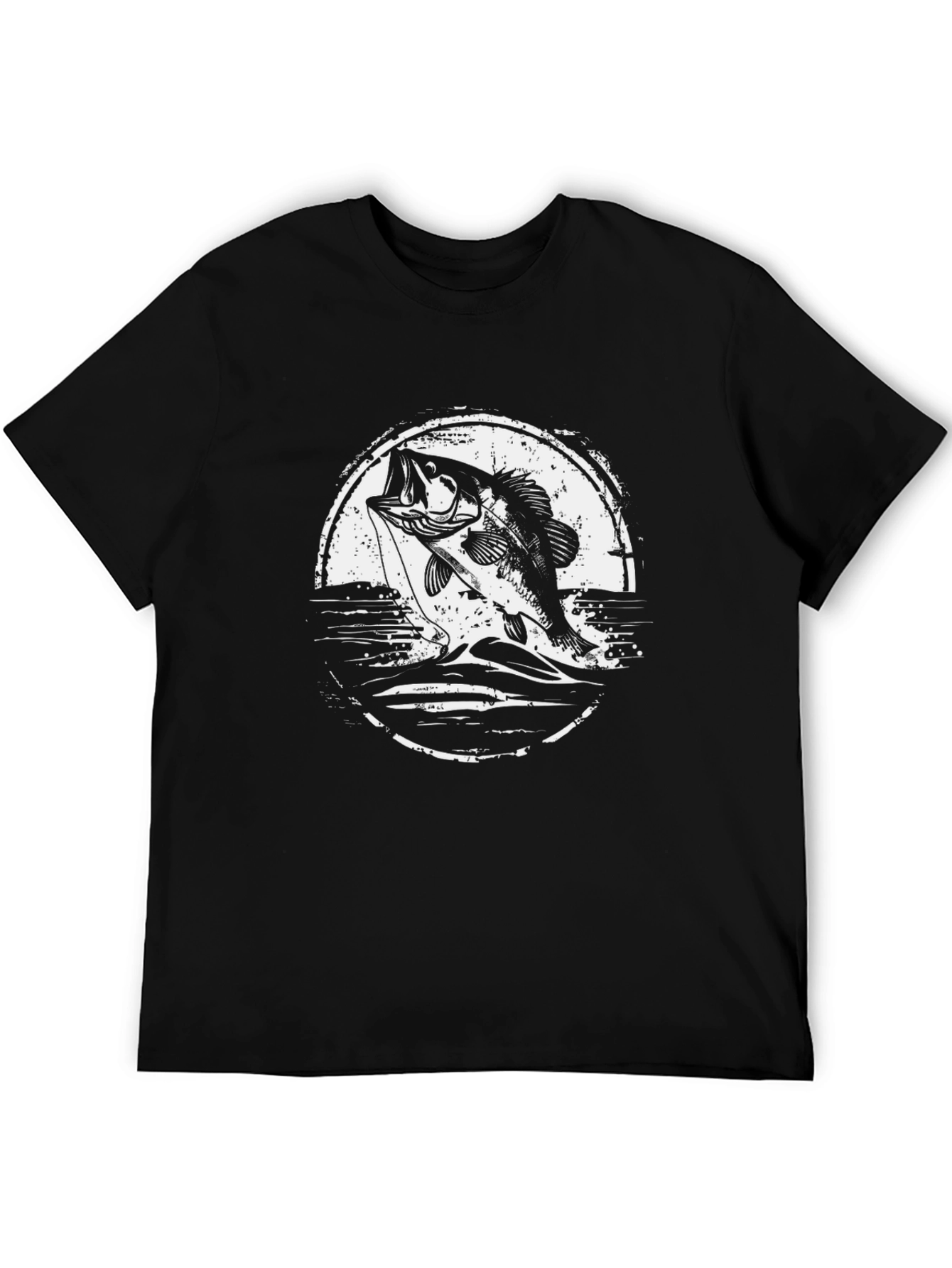 Bass Fishing Graphic Tee - Black