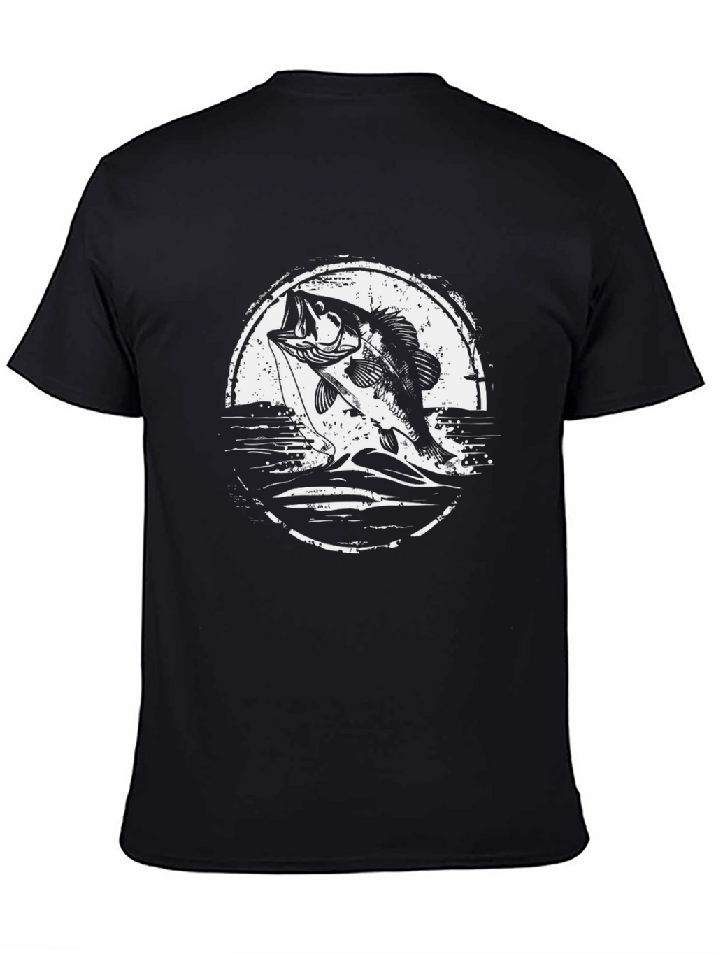 Bass Fishing Graphic Tee - Black