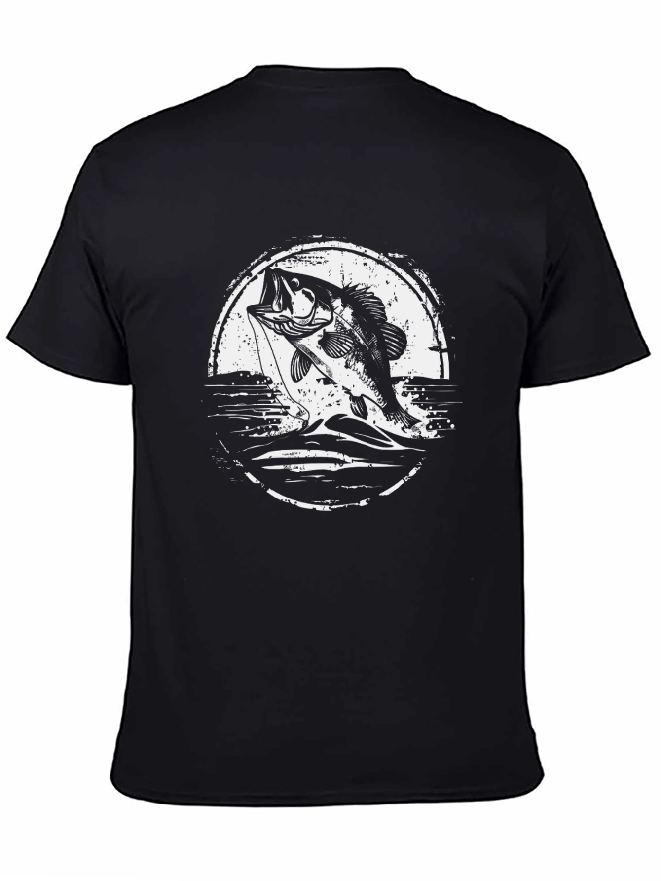 Bass Fishing Graphic Tee - Black
