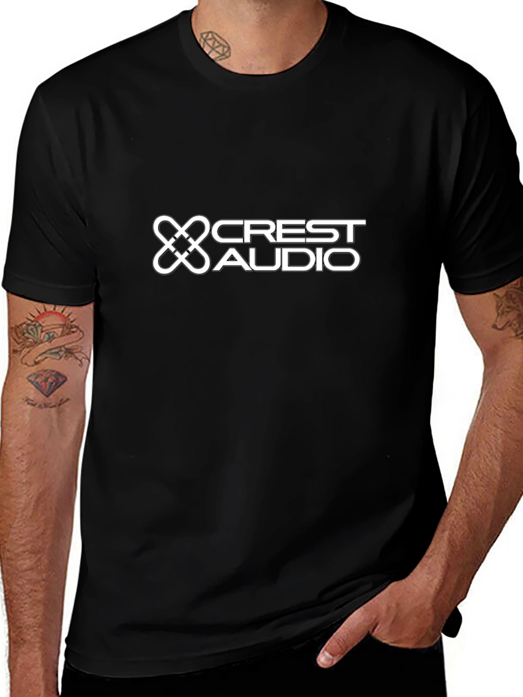 Crest Audio Black Graphic T-Shirt