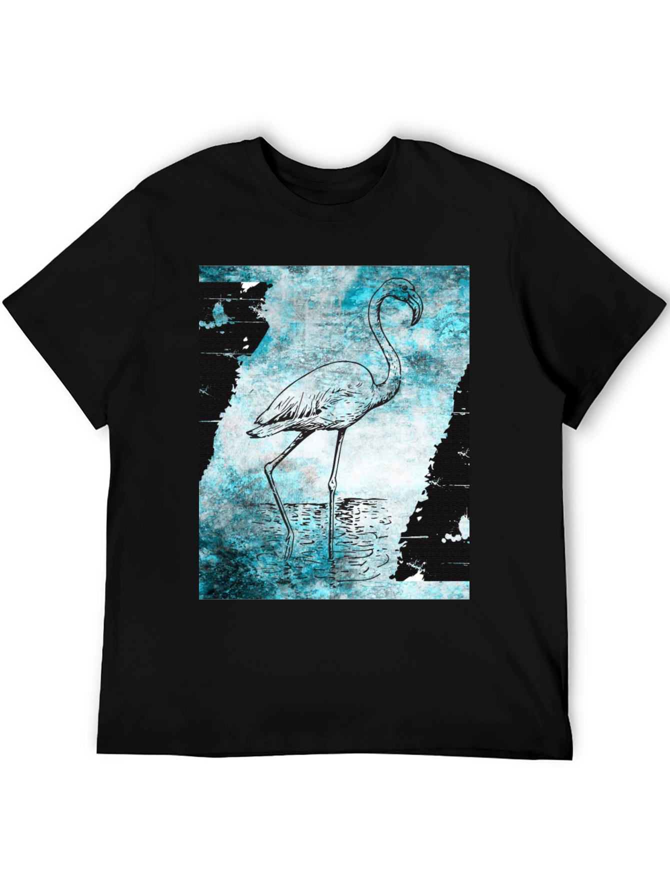 Flamingo Graphic Print Crew Neck T-Shirt