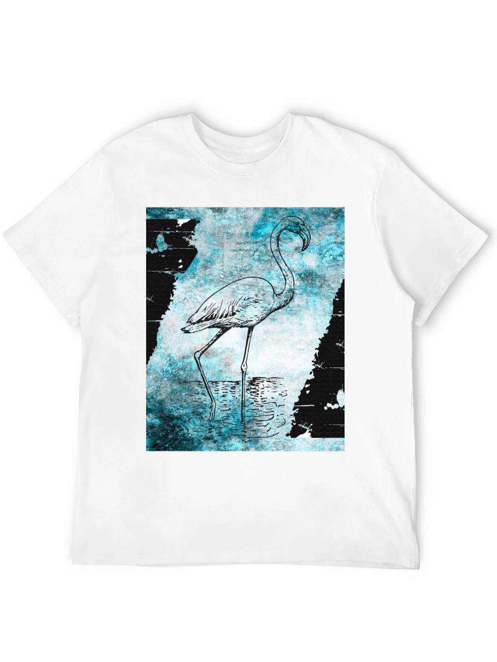Flamingo Graphic Print Crew Neck T-Shirt