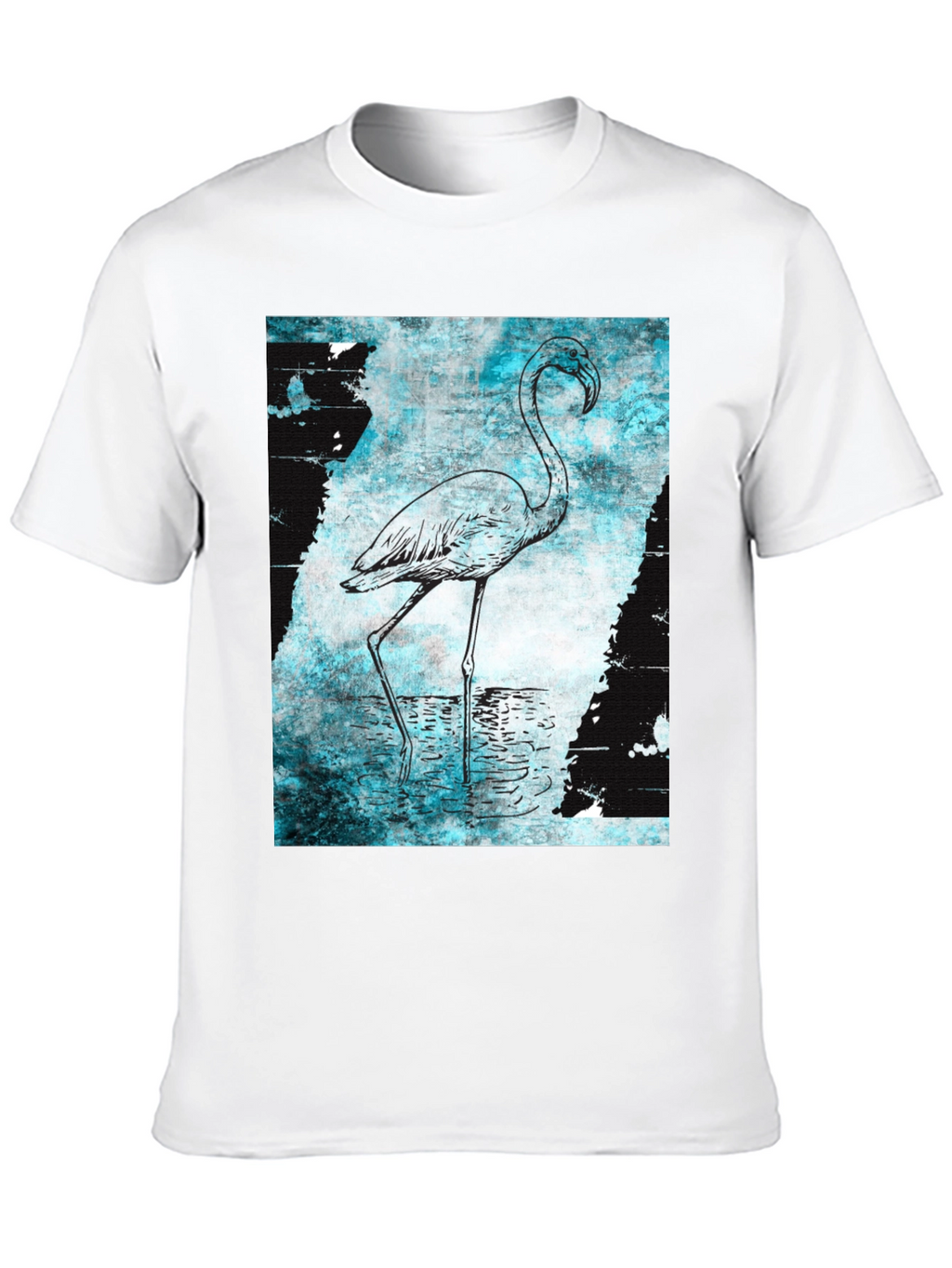 Flamingo Graphic Print Crew Neck T-Shirt