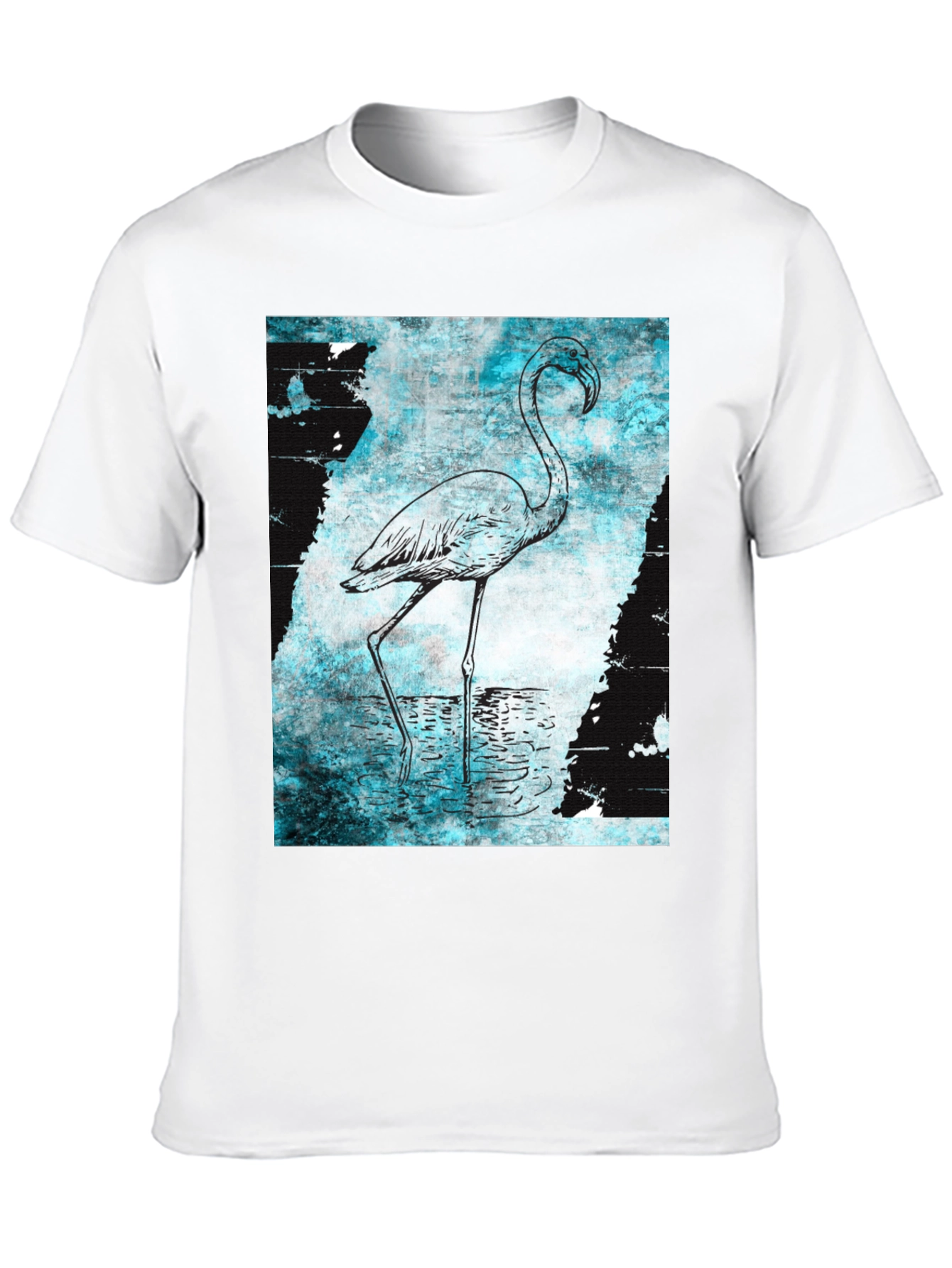 Flamingo Graphic Print Crew Neck T-Shirt