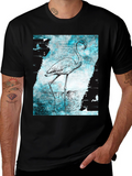 Flamingo Graphic Print Crew Neck T-Shirt