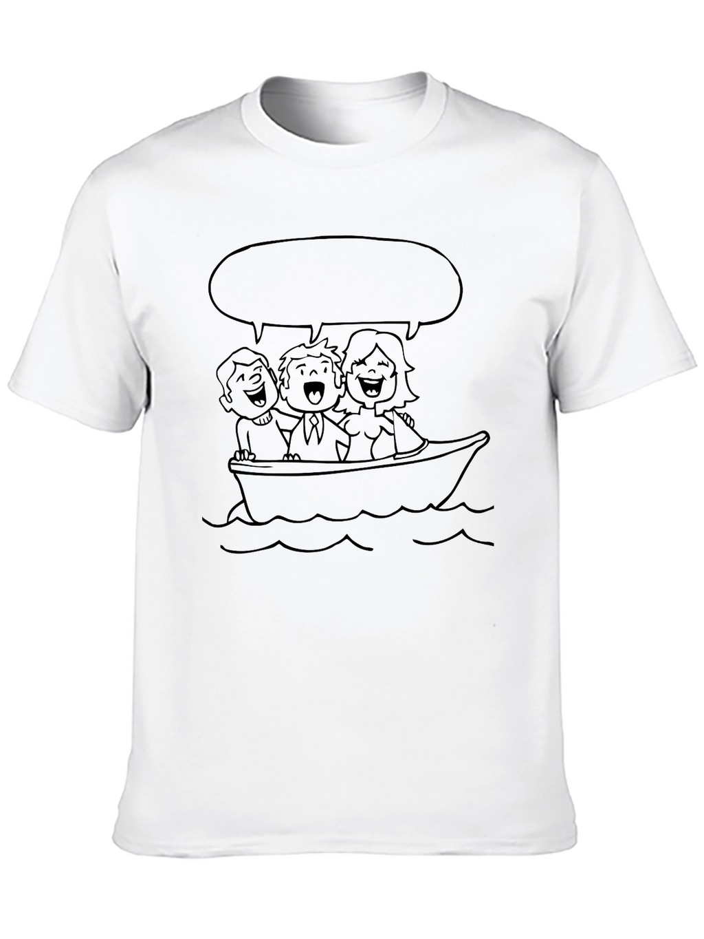 Cartoon Family Boat Trip Graphic Tee