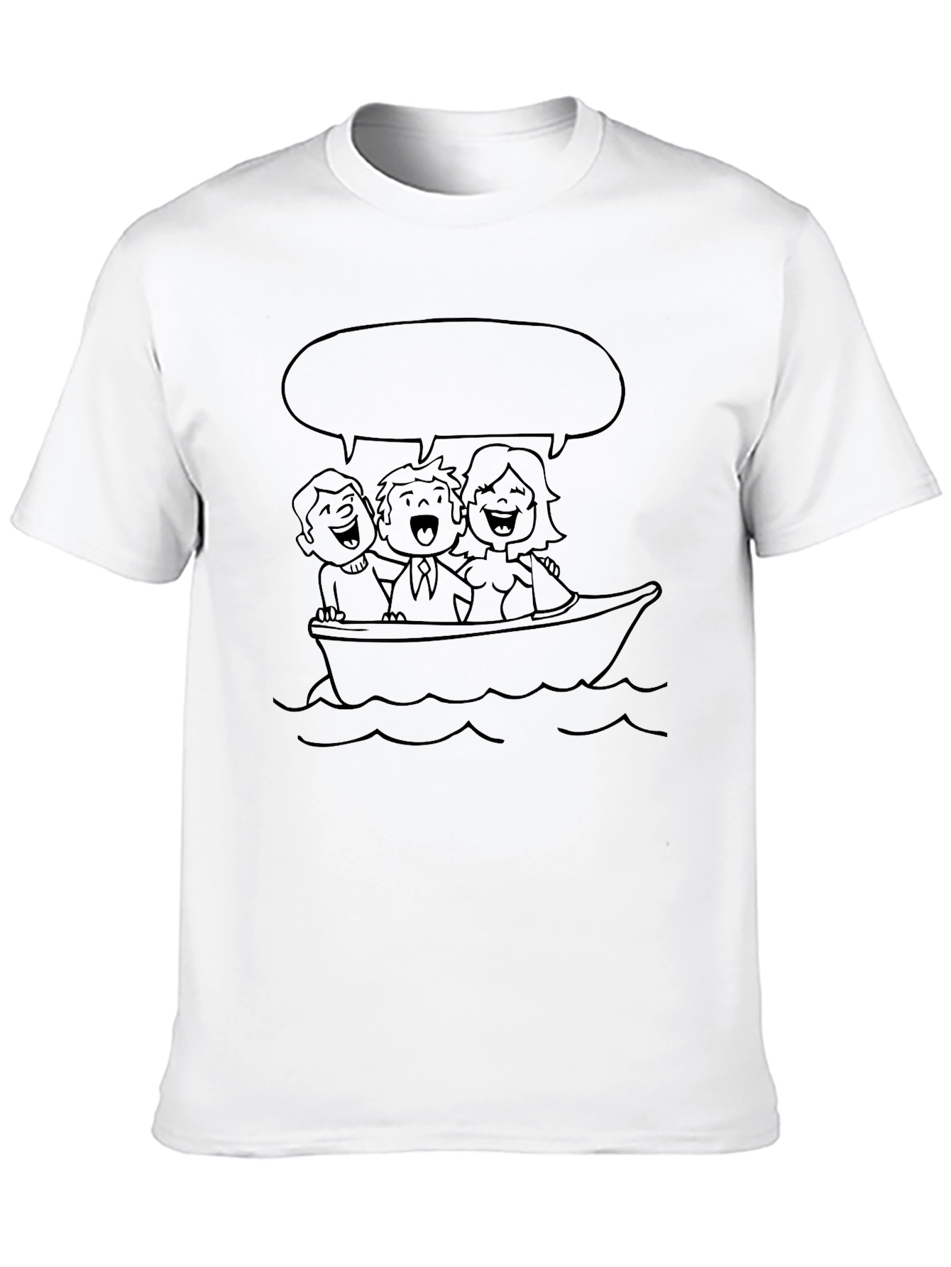 Cartoon Family Boat Trip Graphic Tee