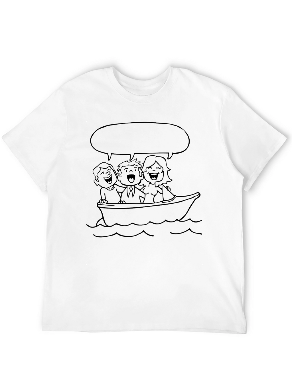 Cartoon Family Boat Trip Graphic Tee