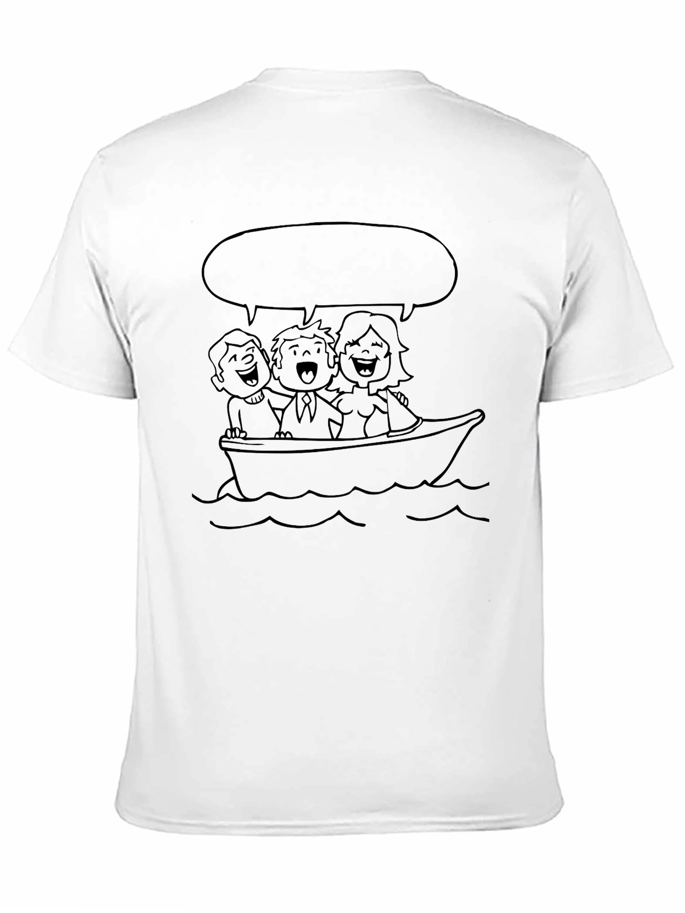 Cartoon Family Boat Trip Graphic Tee